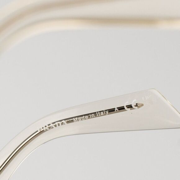 NEW Prada PR17WS 19X30N Transparent Champagne Mirror Rectangle Sunglasses - Picture 9 of 11
